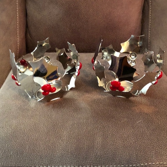 PartyLite Holiday 2 Partylite Modern Holly Tealight Holders Poshmark